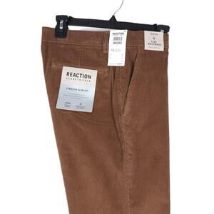 Kenneth Cole Reaction Men's Slim-Fit Stretch Corduroy Pants Camel 32x30 NWT